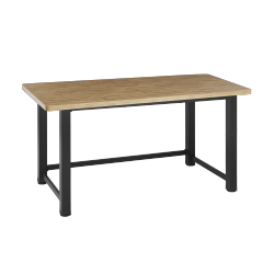  Fixed Workbench with Large Solid Wood Surface
