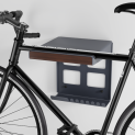 On-Wall Bike Storage Rack with Open Shelf & Hooks