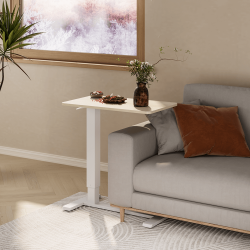 Gas Spring Side Table with Hidden Casters