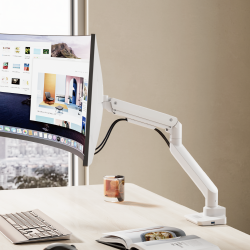 Fabulous Desk-Mounted Heavy-Duty Gas Spring Monitor Arm with USB-A/USB-C Ports