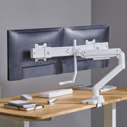 Fabulous Desk-Mounted Gas Spring Dual Monitor Arm with USB-A/USB-C Ports