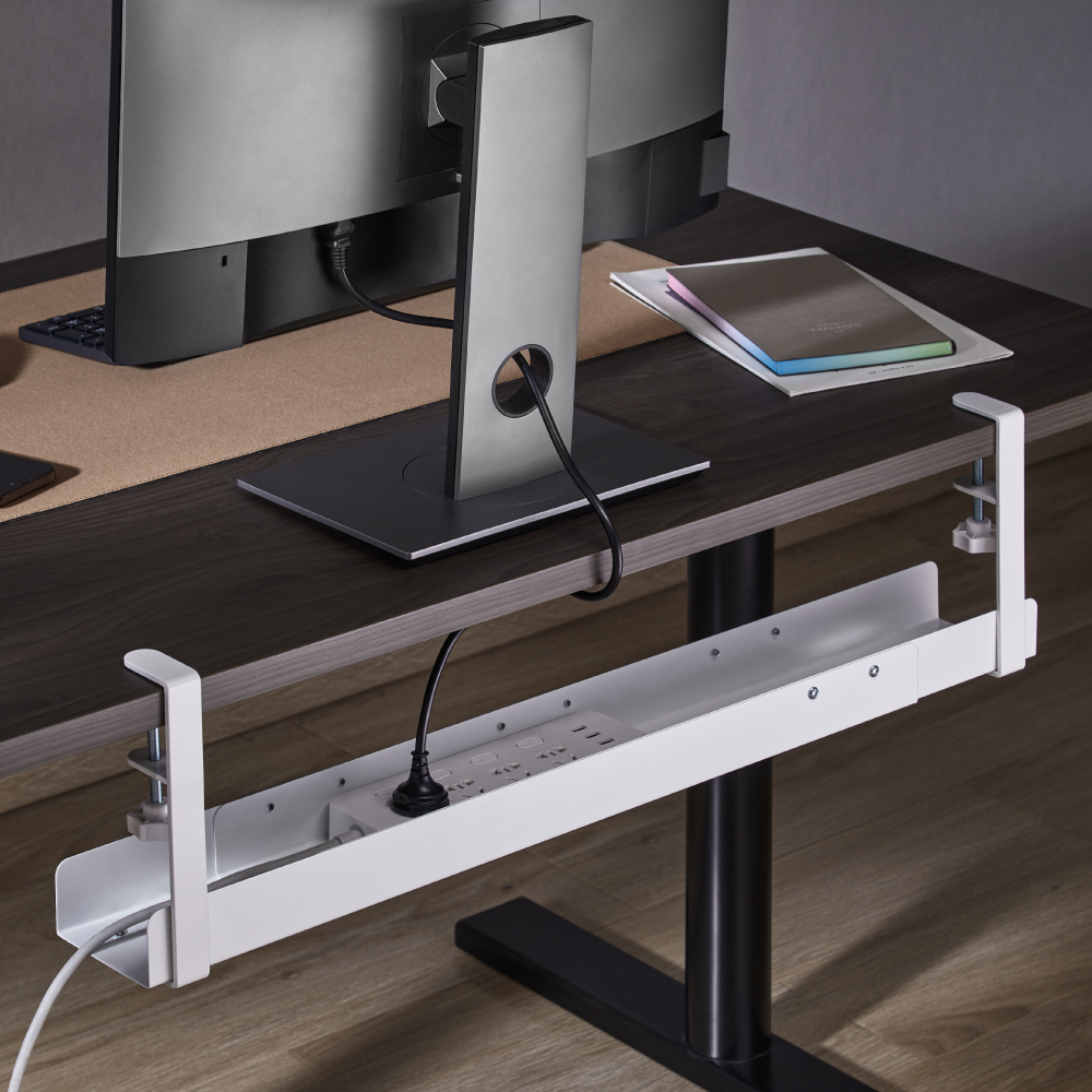 Under Desk Cable Management Tray Expandable Data Cable Storage