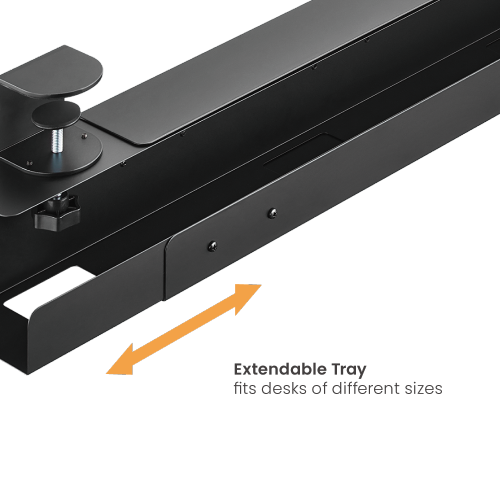 Extendable Clamp-On Under Desk Cable Tray CC11-9C  An Easier Way to Keep the Workspace Organized and Clutter-free from china(chinese)