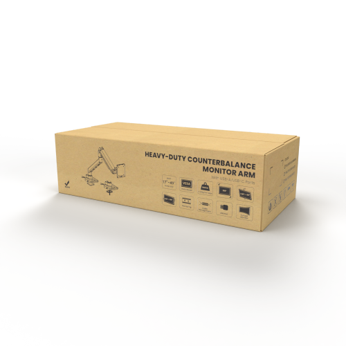 Fabulous Desk-Mounted Heavy-Duty Gas Spring Monitor Arm with USB-A/USB-C Ports LDT69-C012UC Supports monitors up to 49’’ or weights ups to 20kg (44lbs) from china(chinese)