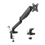 Cost-Effective Spring-Assisted Monitor Arm with USB-A & Multimedia Ports