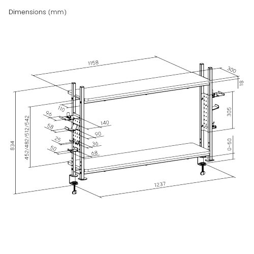 Gaming Desk Storage Shelf STB-192 Expanding the space on the desk for endless exciting gaming experiences from china(chinese)
