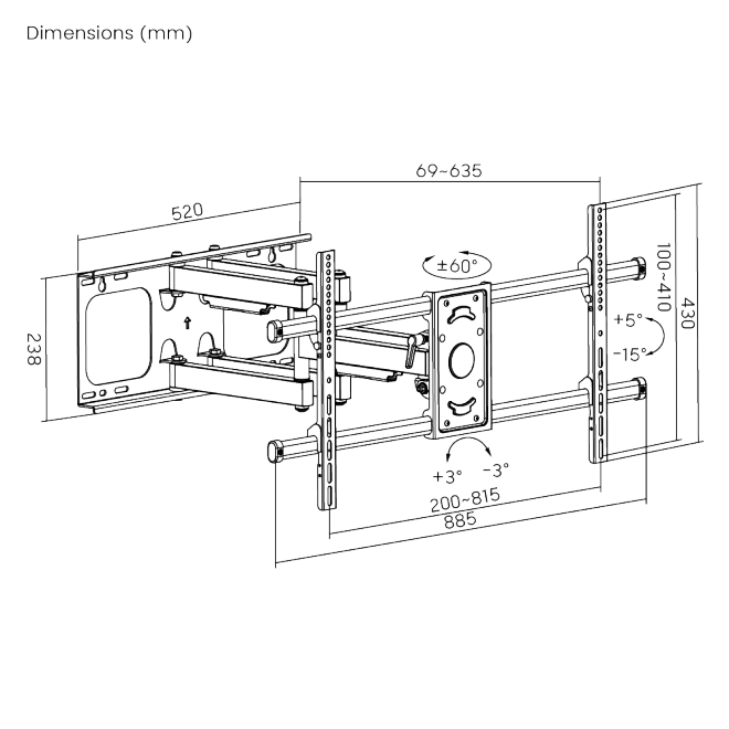 Heavy-Duty Full-Motion TV Wall Mount LPA49-486 For most 43"-90" LED, LCD Curved ＆ Flat Panel TVs  from china(chinese)