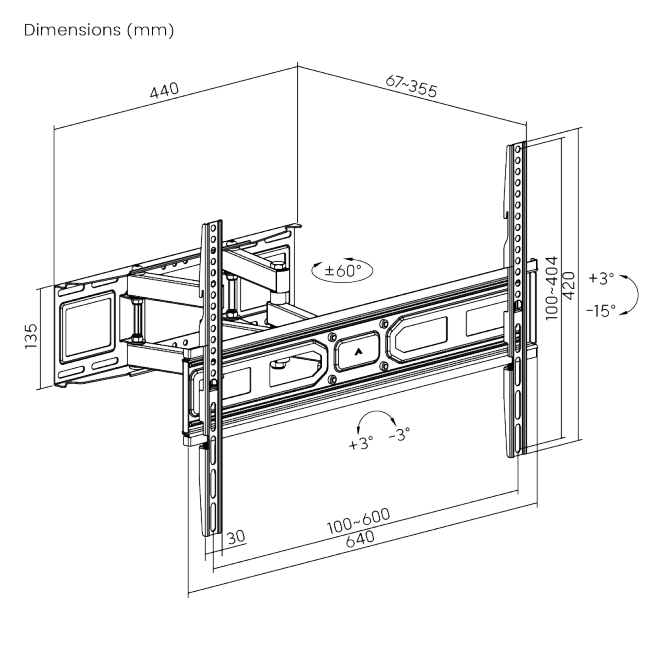 Super Economy Full-Motion TV Mount  LPA78-466 Fits Most 37"-80" Flat Panel TVs  from china(chinese)