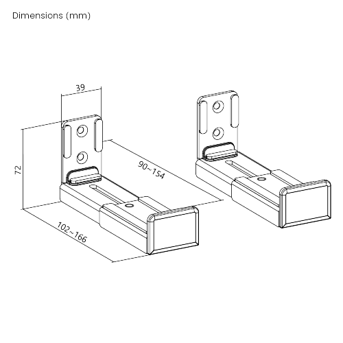 Adjustable Soundbar Wall Mount Brackets SB-67 Compatible with most Soundbars of 3.5”-6.1” Depth from china(chinese)