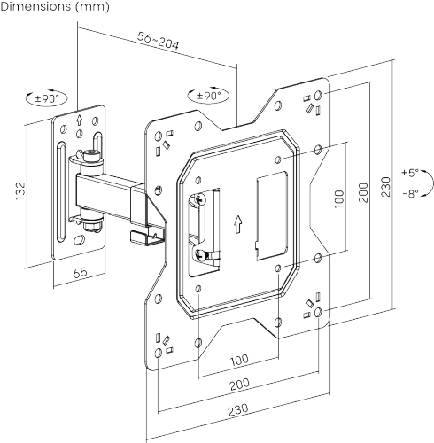 Economical Full-Motion TV Wall Mount LPA68-221 Fits Most 23"-43" TVs from china(chinese)