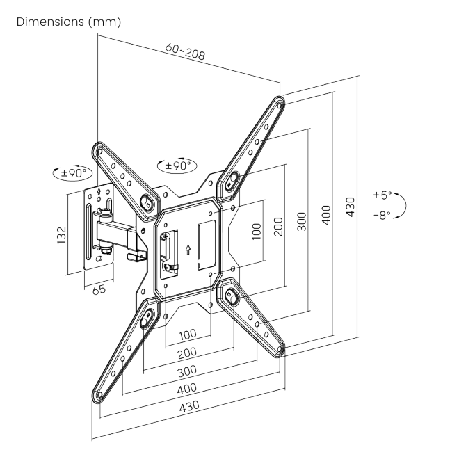 Economical Full-Motion TV Wall Mount LPA68-441 Fits Most 23"-55" TVs from china(chinese)