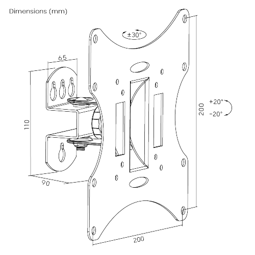 Economy Pivoting Wall Mount LCD-501A For most 23’’-42’’ LED, LCD flat panel TVs from china(chinese)