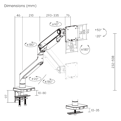 Economical Heavy-Duty Spring-Assisted Monitor Arm LDT74-C012 For Most 17"-49“ Monitors from china(chinese)