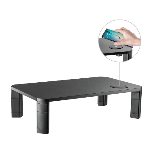 埋込型QIワイヤレス充電器付きパーティクルボードモジュラー多機能ライザー AMS-8 ほとんどの13''~32''モニター、ノートパソコン、プリンター、およびその他のオフィス機器に対応 from china(chinese)