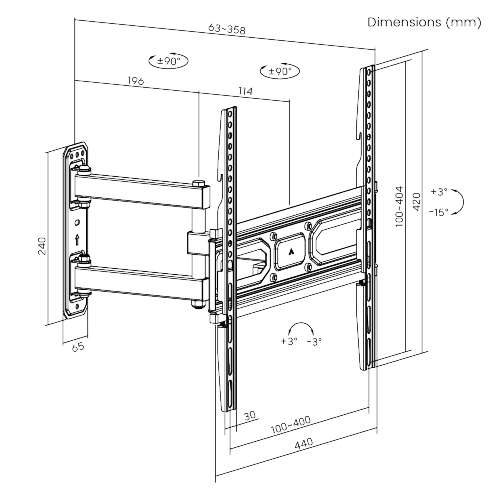  Super Economy Full-Motion TV Mount LPA78-443 Fits Most 32"-55" Flat Panel TVs from china(chinese)
