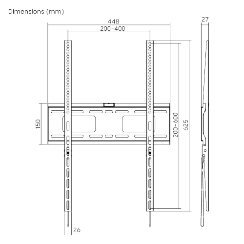 SOPORTE DE PARED FIJO BLOQUEABLE VERTICAL PARA TV DE SEÑALIZACIÓN DIGITAL LP42-64AF Para la mayoría de los televisores de 37"-75" from china(chinese)