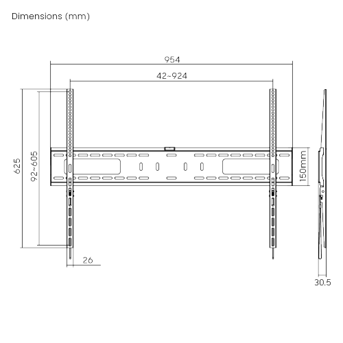 X-Large Heavy-Duty Fixed TV Wall Mount LP42-69F Fits Most 60"-100" Flat Panel TVs from china(chinese)