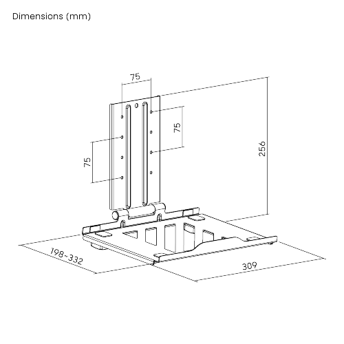 Adjustable Laptop Tray for Monitor Arms NBH-7 Easy to align two screens for articulating monitor arms. from china(chinese)