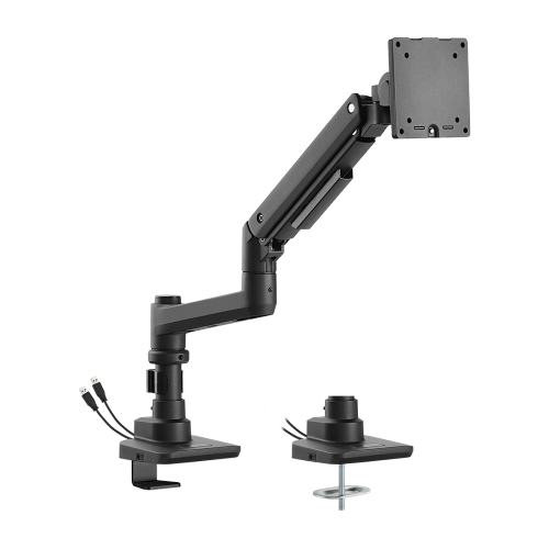 Fabulous Pole-Mounted Heavy-Duty Gas Spring Monitor Arm With USB-A/USB-C Ports LDT69-C012UCP Supports monitors up to 49’’ or weights ups to 20kg (44lbs) from china(chinese)