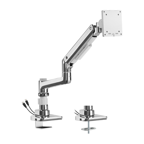 Fabulous Pole-Mounted Heavy-Duty Gas Spring Monitor Arm With USB-A/USB-C Ports LDT69-C012UCP Supports monitors up to 49’’ or weights ups to 20kg (44lbs) from china(chinese)