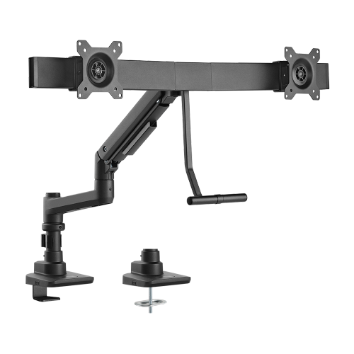 Fabulous Pole-Mounted Gas Spring Dual Monitor Arm LDT69-C022P Fits two 17’’~32’’ monitors from china(chinese)