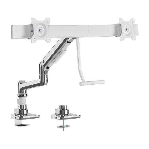 Fabulous Pole-Mounted Gas Spring Dual Monitor Arm LDT69-C022P Fits two 17’’~32’’ monitors from china(chinese)