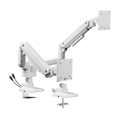 Fabulous Pole-Mounted Gas Spring Dual Monitor Arm With USB-A/USB-C Ports LDT69-C024UCP2 Supports monitors up to 20kg (44lbs) from china(chinese)