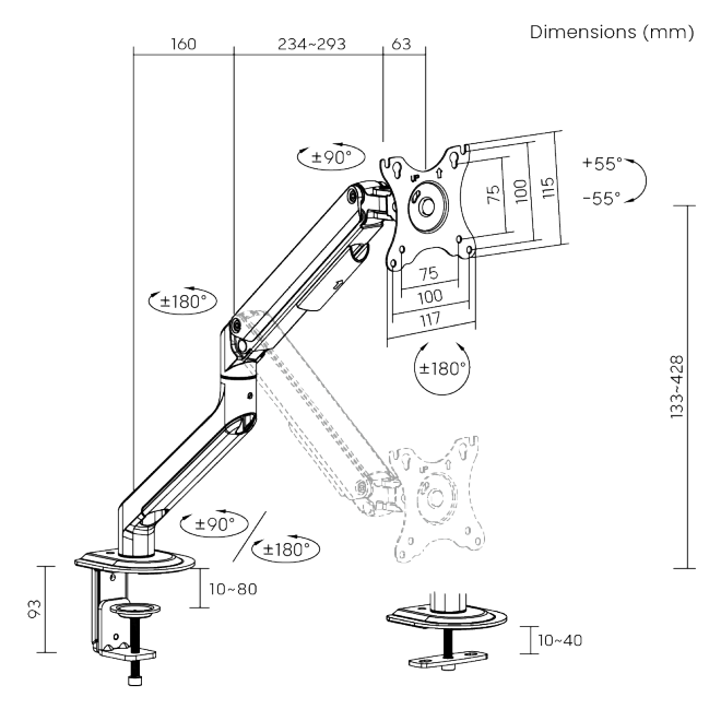 Single Monitor Economical Spring-Assisted Monitor Arm LDT63-C012 For Most 17"-32" Monitors from china(chinese)