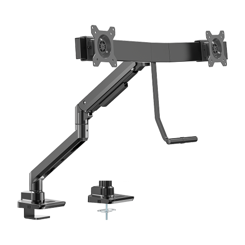 Fabulous Desk-Mounted Gas Spring Dual Monitor Arm LDT69-C022 Fits two 17’’~32’’ monitors  from china(chinese)