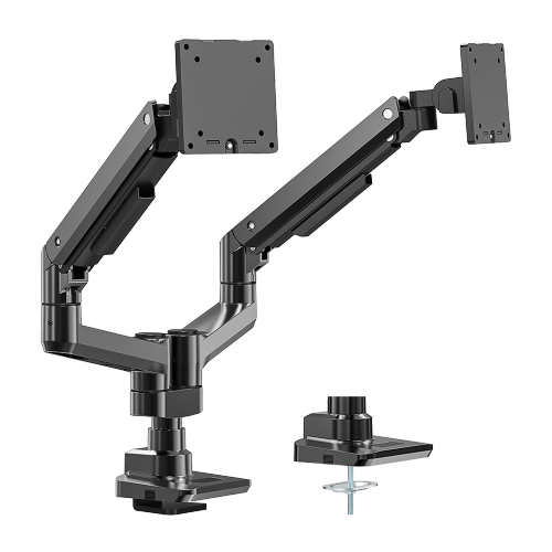 Fabulous Pole-Mounted Gas Spring Dual Monitor Arm LDT69-C024P2 Supports monitors up to 20kg (44lbs) from china(chinese)