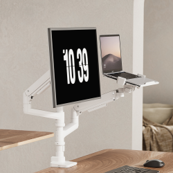 Fabulous Pole-Mounted Gas Spring Monitor Arm With Laptop Tray