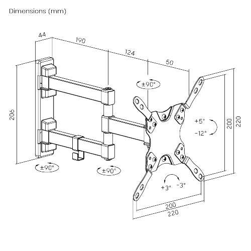 Low Cost Full-Motion TV Wall Mount LDA21-223 For most 13"-42" LED, LCD Flat Panel TVs from china(chinese)