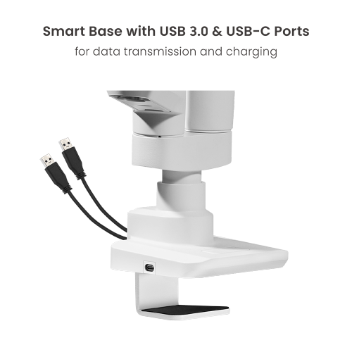 Fabulous Pole-Mounted Gas Spring Dual Monitor Arm With USB-A/USB-C Ports LDT69-C024UCP2 Supports monitors up to 20kg (44lbs) from china(chinese)
