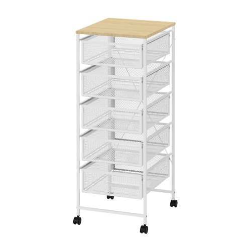 5-Tier Mobile Mesh Drawer Unit with MDF Board OTY03-5 The ultimate solution for portable and efficient storage! from china(chinese)