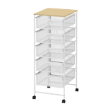 5-Tier Mobile Mesh Drawer Unit with MDF Board
