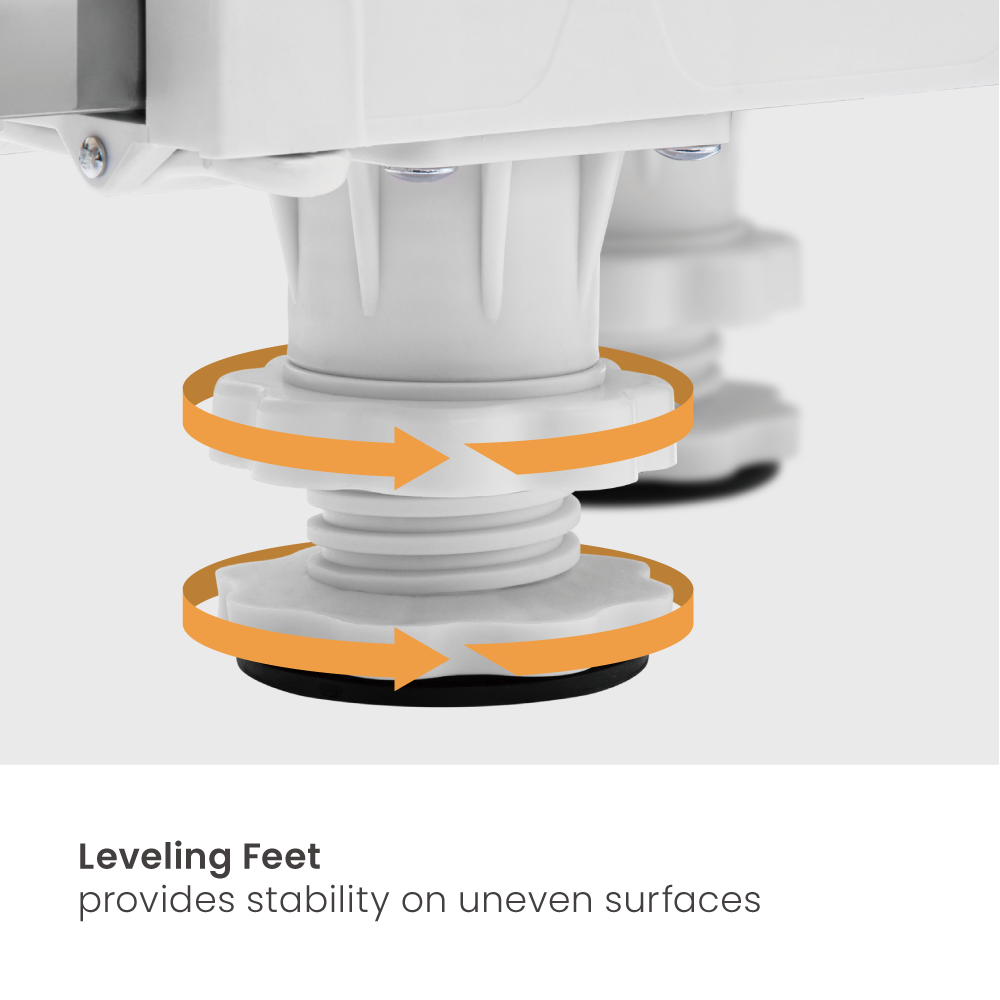 Adjustable Mobile Base with 8 Leveling Feet and 4 Locking Casters