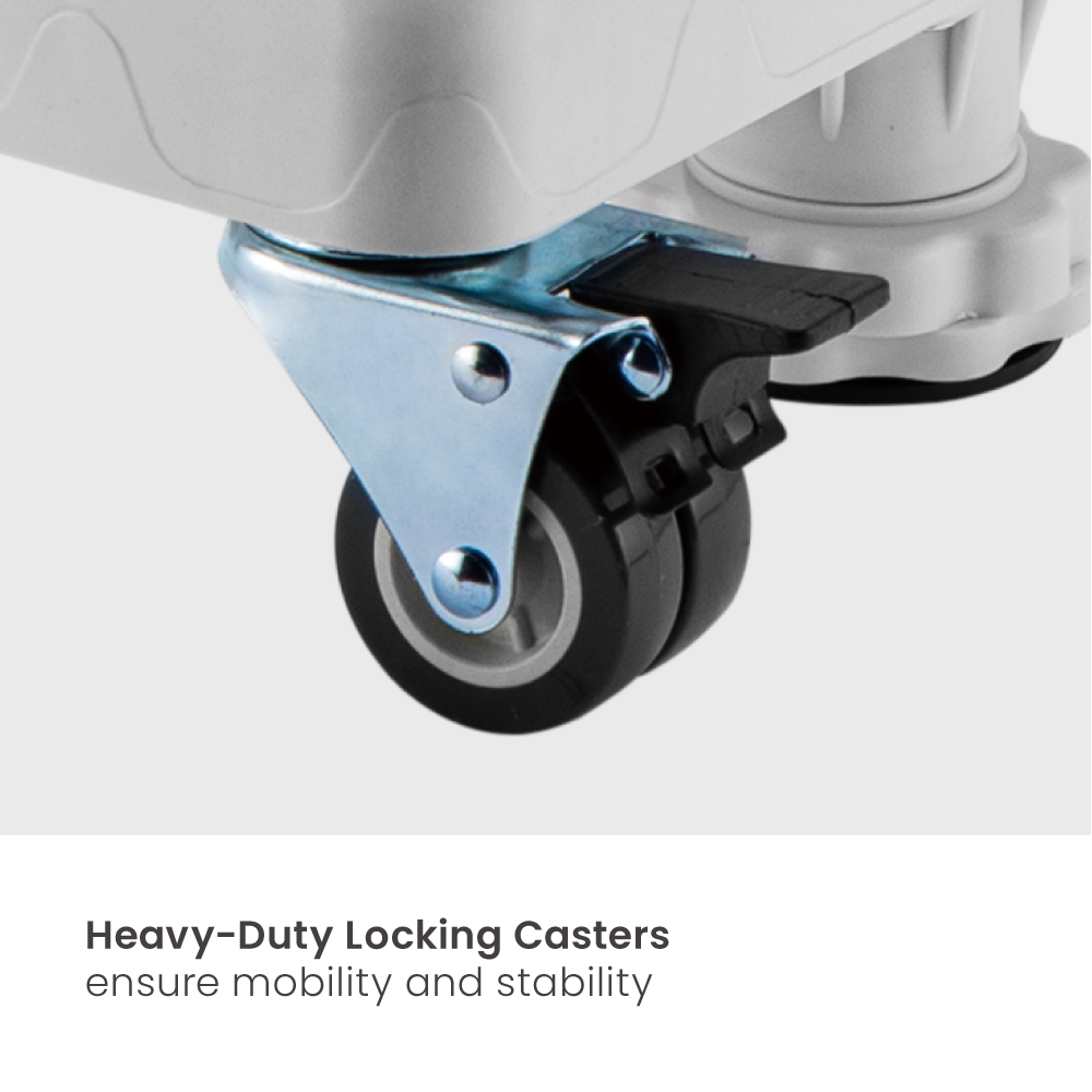 Adjustable Mobile Base with 8 Leveling Feet and 4 Locking Casters