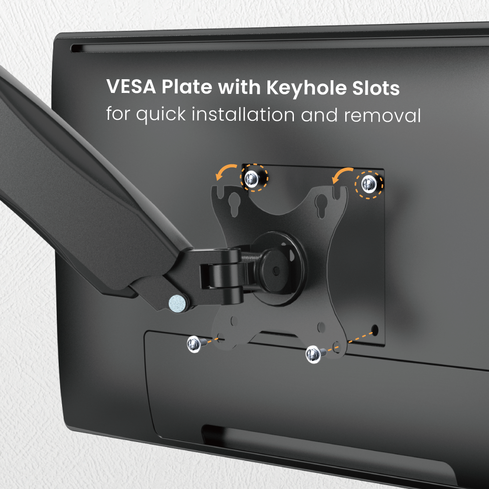 Economy Dual-Screen Spring-Assisted Wall-Mounted Monitor Arm Supplier