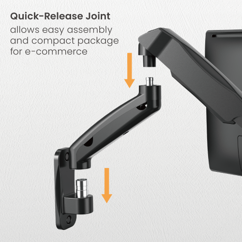 Economy Single Screen Spring-Assisted Wall-Mounted Monitor Arm LDA31-112E For most 17"-32" Monitors from china(chinese)