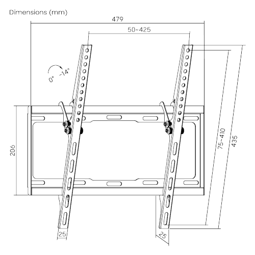 Economy Low Profile Tilt TV Wall Mount LP34-44T For most 32’’-55’’ LED, LCD flat panel TVs from china(chinese)