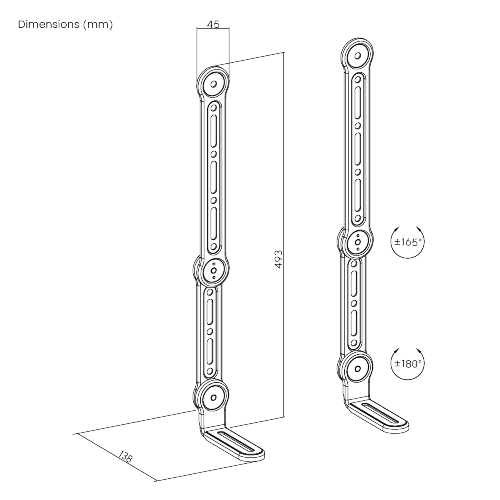 Universal Soundbar Mount With L-Shaped Holders SB-70S for universal soundbars & screens up to 49”  from china(chinese)