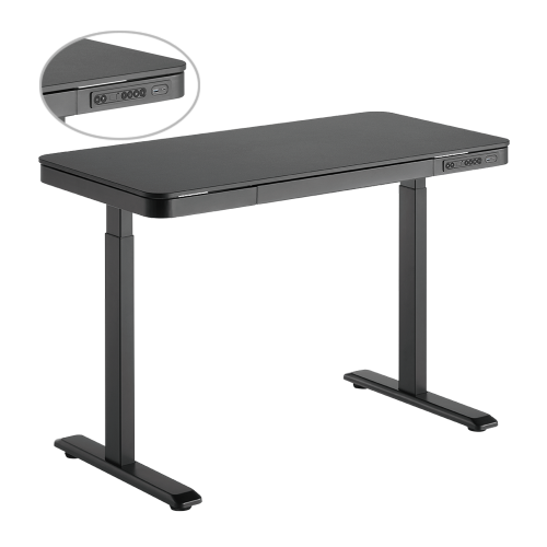 Single Motor Sit-Stand Desk with Drawer & Memory Control S08-22D-SW Create a contemporary workspace with convenient storage from china(chinese)