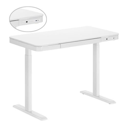 Single Motor Sit-Stand Desk with Drawer & Memory Control S08-22D-SW Create a contemporary workspace with convenient storage from china(chinese)