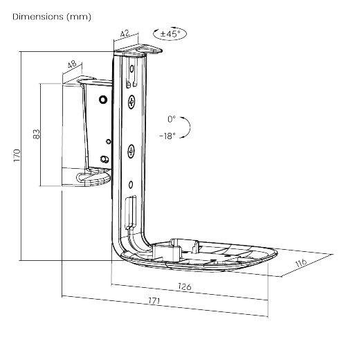 TILT & SWIVEL SPEAKER WALL MOUNT FOR SONOS ONE AND SONOS ONE SL SB-54T  from china(chinese)