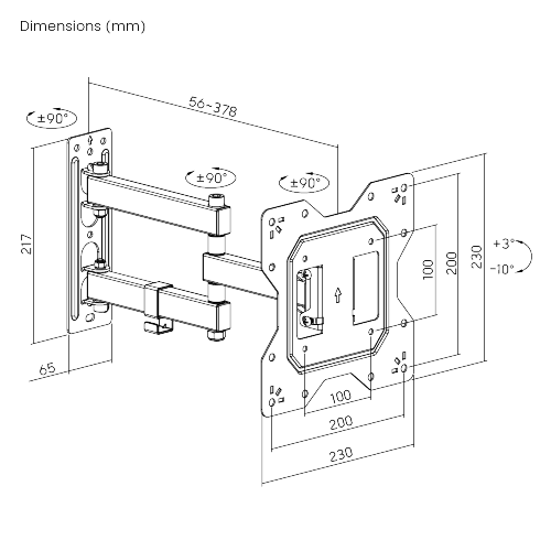 Economical Full-Motion TV Wall Mount LPA68-223 Fits Most 23"-43" TVs from china(chinese)