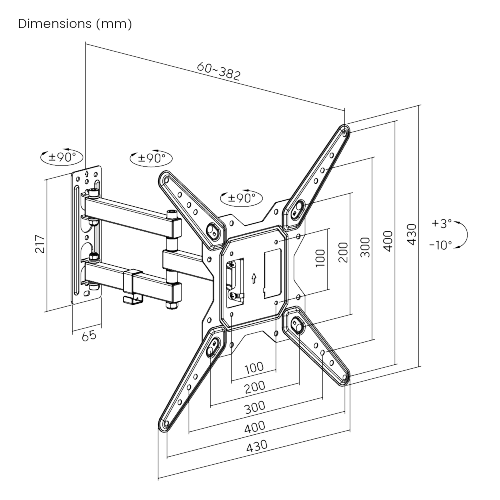 Economical Full-Motion TV Wall Mount LPA68-443 Fits Most 23"-55" TVs from china(chinese)