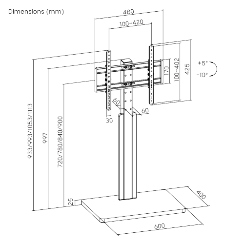 Economy Height-adjustable TV Floor Stand FS52-44T-01 Combing cost-effectiveness and asthetics from china(chinese)