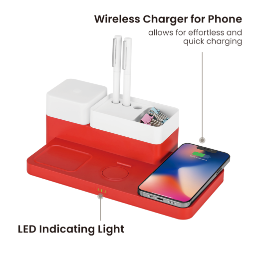 Trendy Desk Organizer with Phone Wireless Charger