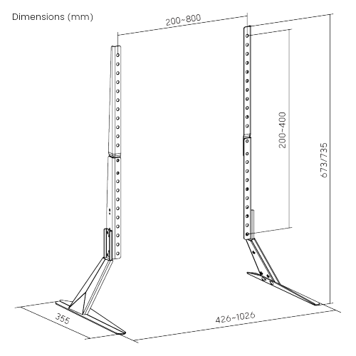 Economy Adjustable Tabletop TV Stand LDT03-26L For most 23''~75'' TVs from china(chinese)