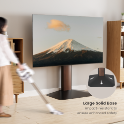 Dual-Column Supersized Sturdy Base TV Floor Stand with 2-Level Height Adjustments